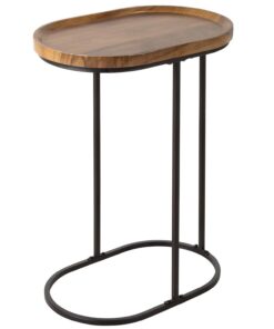 AKTIVE MAX Home Mesa Auxiliar, 45x30x60 cm, Peso máximo soportado 5 kg, Redonda, Efecto Roble, Estructura metálica Negra, Mesita de Centro, Decoración para salón, Dormitorio, Oficina (18503)