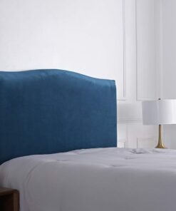 Fundas para cabecero de Cama Terciopelo Cubierta de cabecera elástica Funda Protectora de cabecera para Camas Individuales Dobles Grandes Azul Pavo Real