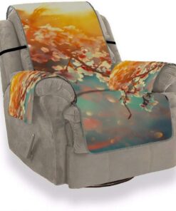 A.Monamour Fundas Decorativas para Sofás Luz del Sol A Través del Huerto Flor Árbol Flores Terciopelo Fundas de Sillón Sofá Protector Funda de Sofá 1 Plaza 2 Plazas 3 Plazas