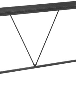 VASAGLE Mesa de Consola para Pasillo, Mesa de Sofá Delgada para Sala de Estar, Mesa de Entrada, Montaje Fácil, Gris Carbón y Negro Tinta LNT020B04