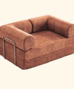 Sofá Cama Plegable, Futón Convertible, Sofá De Pana Tamaño King, Cómodo Colchón De Compresión con Respaldo, Ideal para Sala De Estar Dormitorio Salón Y Apartamento(Size:2m（6.6ft）,Color:Pink)