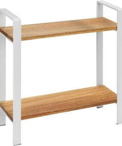 Louisa - Estantería de Cocina de 2 Niveles para encimera, Madera de Acacia y Metal, CREA más Espacio de Almacenamiento en la Cocina, 32 x 33 x 11 cm, Color Blanco