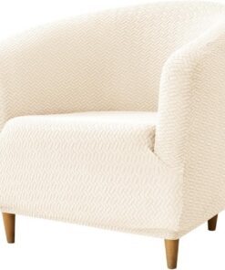 Funda de Sillón Elásticas Chesterfield 1 Pieza, Beige Funda De Sofá para Silla De Club | Fundas Protector para Sillón para Dormitorio Contador Universal Extraíbles