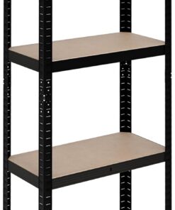 Relaxdays Estantería Metálica, 180 x 60 x 30 cm, Resiste 500 kg, 5 Baldas, Cargas Pesadas, Sótano, Taller, Acero, Negro