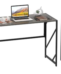Ulifance Mesa de ordenador plegable para oficina en casa, sin montaje, escritorio Beige FOLDA roble