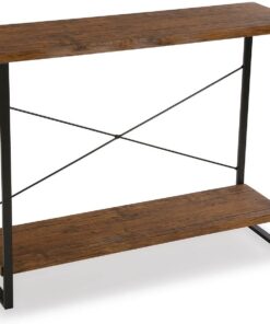 Versa Taline Mueble Recibidor Estrecho para Entrada o Pasillo, Mesa Consola, con Estante Inferior, Medidas (Al x L x An) 80 x 30 x 100 cm, Madera y Metal, Color Negro