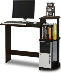 Furinno Compact Escritorio De Computadora, Madera, Espresso/Negro, Talla única