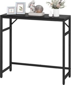 Livofloral Mesa consola estrecha, mesa de entrada de 75 cm con 2 barras de soporte, mesa de sofá fina, mesa de sofá pequeña, mesa de exhibición, mesa auxiliar para sala de estar, pasillo, dormitorio