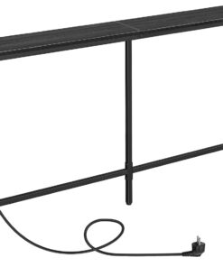 MAHANCRIS Mesa Consola con Tomas de Corriente, Aparador Estrecho de, Mesa de Entrada Estilo Industrial con Puerto USB, Mesa Auxiliar de Sofá para Entrada, Pasillo,Salón, Negro ACTHB18UE01