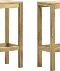 Taburetes De Bar para Exterior, Sillas De Madera De Pino Resistentes A La Intemperie para Jardín Y Balcón