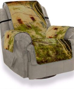 A.Monamour Fundas Decorativas para Sofás Cactus En La Arquitectura del Antiguo Castillo Terciopelo Fundas de Sillón Sofá Protector Funda de Sofá 1 Plaza 2 Plazas 3 Plazas
