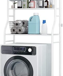 MAGIC SELECT Estantería sobre Lavadora | Almacenamiento Impermeable, Organizador Multiusos, 3 Baldas, Patas Ajustables en Altura