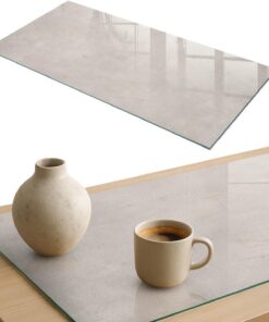 Tapa para Mesa de Centro 120x60 cm | Rectangular | Bordes Pulidos | Elegancia discreta | con Impresión Decorativa | Vetro Temperato | Pies Antideslizantes | para la Cocina y Salón
