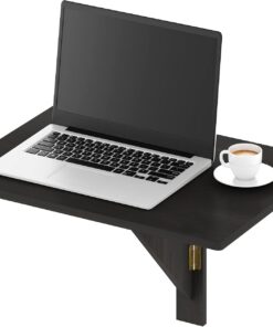 Furinno Hermita Mesa Plegable de Montaje en Pared, Madera de ingeniería, Espresso, One Size