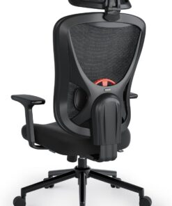 Silla de oficina ergonómica, silla de escritorio con respaldo elevable, soporte lumbar 3D, reposabrazos 4D e inclinación de 90°-125°, capacidad de peso de 150 kg, ideal para oficina en