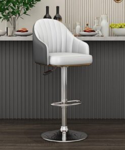 Taburetes de bar giratorios de altura de mostrador con respaldo, sillas de bar de cuero ajustables para isla de cocina y comedor, cómodo asiento acolchado para restaurante y oficina