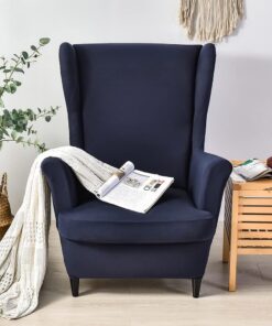 Funda para sillón orejero de 1 Asiento elástica Fundas de sillón con Orejas 2 Piezas Cubre Sillón Fundas para sillas con Respaldo de alas Armada