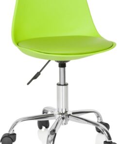 hjh OFFICE 742012 Silla Giratoria para Niños Fancy II Piel sintética Verde, Sillas de Escritorio Infantiles, Ajustable en Altura, Silla Juvenil