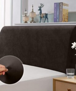 TAOCOCO Funda para Cabecero de Cama Elástica, Funda de Cabecera con Diseño Integral en Color Sólido, Protectora de Cabecera Moderna, Lavable, Suave y Resistente (150-170 cm, Chocolate)