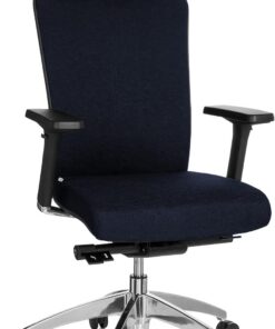 hjh OFFICE 657402 Silla ejecutiva Astra Lux Malla/Tela Azul con reposacabezas Soporte Lumbar Silla ergonomica con Ruedas