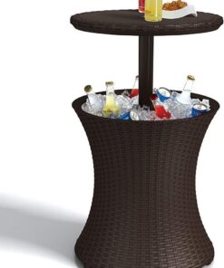 Keter Pacific Cool Bar - Mesa nevera para jardín, Color Marrón