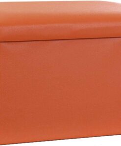 Otomana Plegable, Reposapiés Caja De Almacenamiento Cuero Impermeable Banco De Almacenamiento Reposapiés Asiento Acolchado Adecuado para Salón Dormitorio Oficina-45x30x30cm(18x12x1