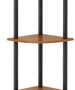 Furinno Estante de esquina de 5 niveles Cereza ligera/negro 5 niveles
