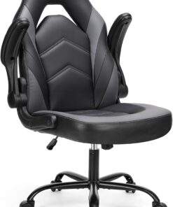 Sweetcrispy Silla de Escritorio para Videojuegos - Silla ergonómica para Ordenador con reposapiés y cómodo Soporte Lumbar, Silla reclinable de Piel sintética con reposacabezas, Color Rosa