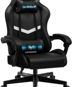 GTPLAYER Silla de Oficina para Gaming, Masaje, sillón Gamer, Silla ergonómica para Gamer, reposacabezas, cojín Lumbar, Acolchado, Silla giratoria