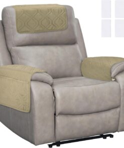 sourcing map 3 fundas para reposabrazos de sofá, fundas para sillón con bolsillo lateral de almacenamiento, impermeable, protector de silla reclinable, antideslizante, para el hogar, sala de estar