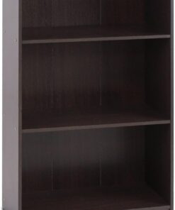 Furinno BASIC Estantería Moderna De 3 Niveles Con Baldas Abiertas, 24 X 55 X 100 Cm, Para Salón, Dormitorio Y Oficina En Casa, Color Marrón Oscuro