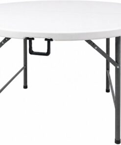 HOMELUX Mesa Plegable Redonda 120 cm HDPE Resina Alta Densidad, Estructura Acero Reforzado, Altura 74 cm, Mesa Exterior e Interior para Eventos, Jardín y Catering