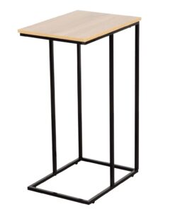 AKTIVE MAX Home Mesa Auxiliar en Forma de C, Madera y Acero, 40 x 30 x 66 cm, 6 kg máx, Forma Rectangular, Sistema de nivelación, Estable y Resistente, Mesita de sofá (18423)
