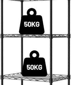 WORKPRO Estantería de Alambre 5 Niveles, Estantes Ajustables con 4 Ganchos | Estantería Metálica de Almacenaje con Paneles de PP y Carga Total de 250kg para Garaje, Cocina o Dormitorio