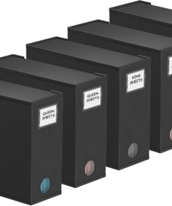 SpaceAid Paquete de 5 organizadores de sábanas y almacenamiento, organizador de sábanas plegable para armario de lino, juego de sábanas con ventana XL (tamaño Queen y King), contenedor organizador de