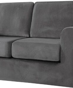 Leomix Fundas de sofá de Terciopelo con Funda de Respaldo separada y Funda de cojín de Asiento, con Protector de Muebles de Fondo elástico para niños y Mascotas,D,Loveseat