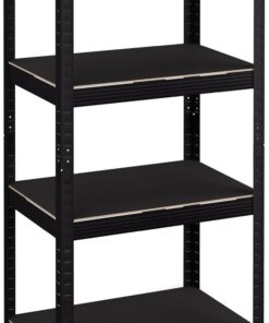 Relaxdays Estantería Almacenaje Metálica, Estante Carga Pesada, 120 x 60 x 40 cm, hasta 1000 kg, 4 Baldas, Garaje, Negro