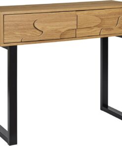 HOME DECO FACTORY - HD0431, Consola Calypso Moderna, Mueble de Entrada Versátil con Almacenamiento Optimizado, Diseño Elegante para Salón u Oficina, Dimensiones 100x80x35 cm, Marrón Negro
