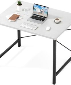 Sweetcrispy Escritorio pequeño para computadora de 32 Pulgadas, Escritorio de Oficina en casa, estación de Trabajo de Estudio pequeña para Dormitorio, Mesa de Estudio con Forma de X, Mesa de Juego