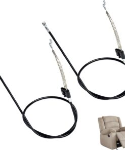 2 cables de repuesto para silla reclinable, cable de metal de 95 cm, ajuste universal con gancho de resorte, compatible con sillas de masaje, reclinables eléctricos, sillón, palanca de