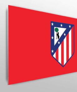 Licensed Décor Cabecero Individual Ajustable del Atlético de Madrid, 100 cm de Ancho x 75 cm de Alto, Escudo a Todo Color en la Marca roja
