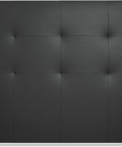 WIN REST Cabecero Aurora Acolchado, Tapizado Premium en Polipiel de Alta Gama Negro 100x120 para Camas de 90/100 cm