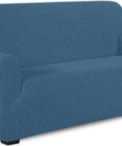 TIANSHU Funda Elástica para Sofá, Funda Sofa 3 Plaza, Ajustables Fundas Sofa Elasticas, Proteger el sofá, Funda de Sofá con Reposabrazos Antideslizante Antimanchas Lavable (Azul Vaquero)