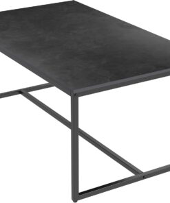FATIVO Mesa de Centro Piedra Sinterizada 100x60x40cm Negra | Mesa centro para salón u oficina con estructura estable y carga máxima de 150kg, práctica para diferentes espacios