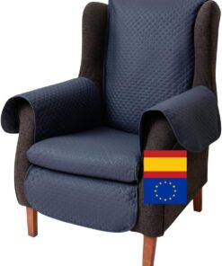 Funda Sillón Relax Reclinable y Butaca Orejero – Funda Sofá 1 Plaza Acolchada Reversible y Lavable – Protector contra Manchas y Arañazos – para Mascotas y Niños – Fabricado en España