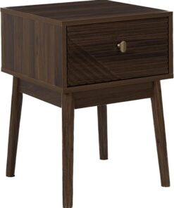 HOME DECO FACTORY - HD0559 Mesita de Noche Tiffany de Madera Marrón, con Cajones Espaciosos para Almacenamiento, Ideal para Dormitorio o Salón, Dimensiones 40x55x40 cm