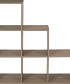 Home Deco Factory HD7940 - Almacenamiento Modular con 6 Compartimentos para escaleras de Madera, diseño contemporáneo y Elegante, Ideal para Libros y decoración, tamaño Compacto, 102 x 99,6 x 32 cm