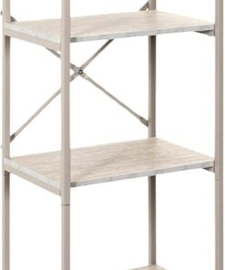 HOME DECO FACTORY - HD7742 - Almacenamiento Modular 3 Compartimentos - Diseño Estético y Funcional - Ideal para Libros y Objetos Decorativos - Dimensiones 34 x 97,8 x 31,8 cm - Color Blanco Beige
