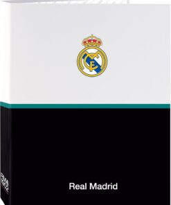 Safta REAL MADRID EQUIPACIÓN 26/27 - Carpeta con Folios 4 Anillas, Ideal para Niños de Diferentes Edades, Cómoda y Versátil, Calidad y Resistencia, 26.5x33 cm