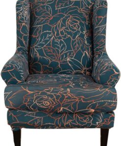 Fundas de sillón orejero elástica 1 Plaza Estampado Fundas para sillones con Respaldo de ala Cubre Sillón Funda para sillón con Respaldo de ala para Sala de Estar